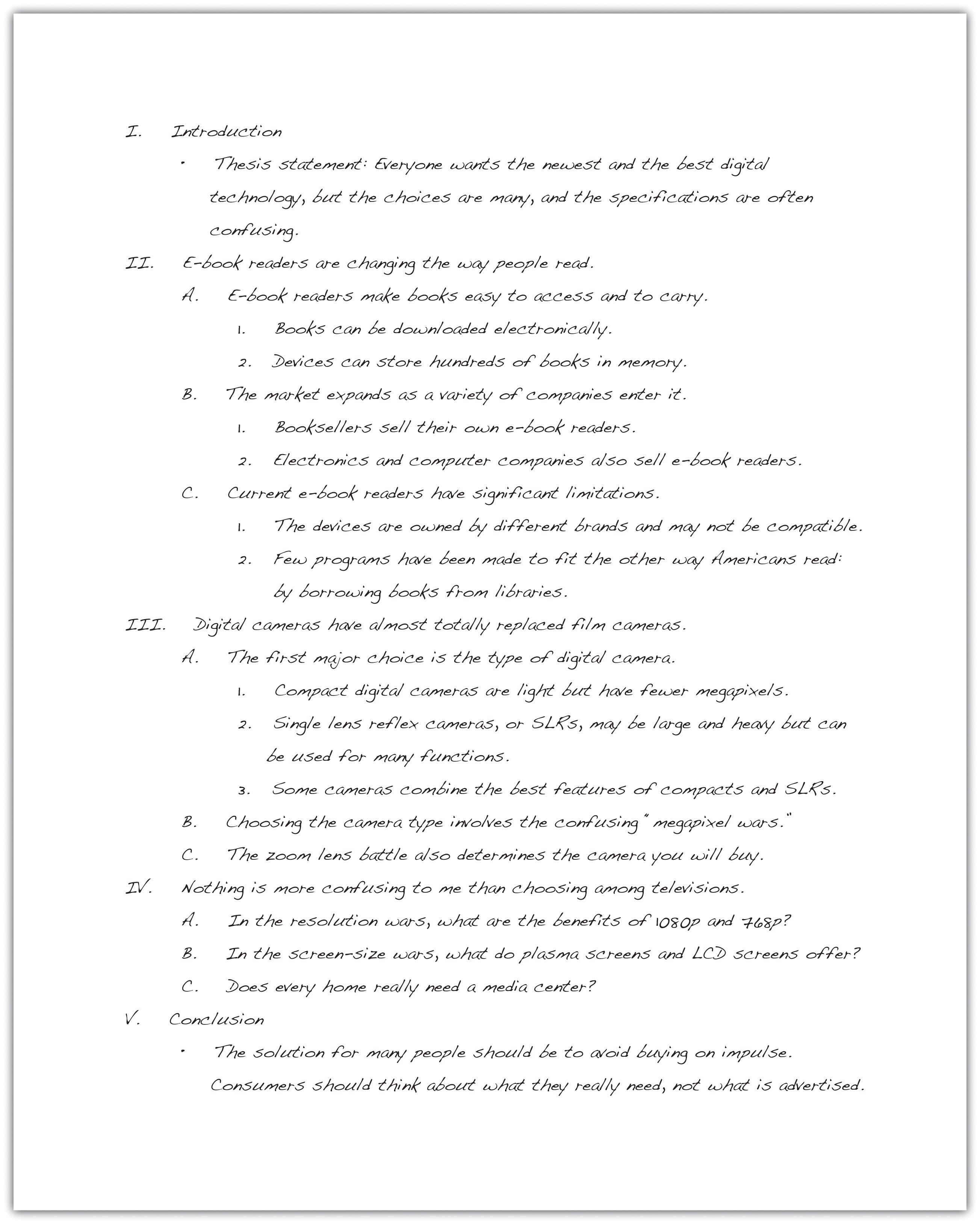 short essay outline template