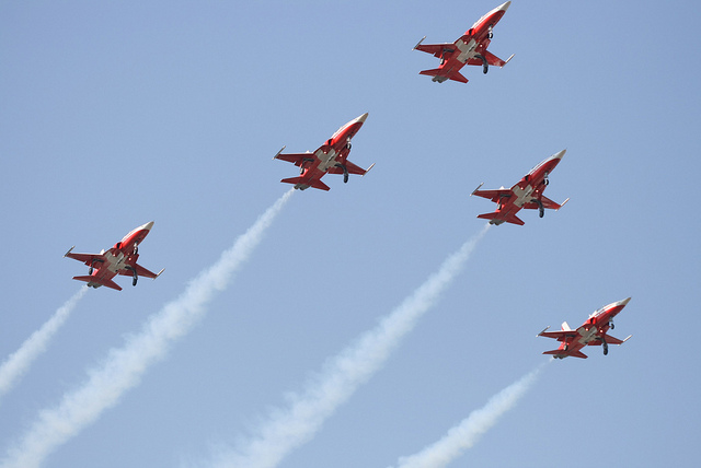 Swiss Jets flying in formation