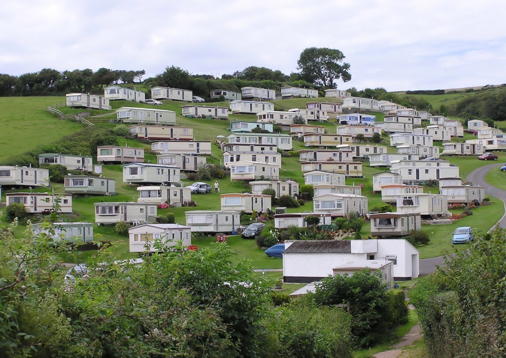 A hill full of trailer homes