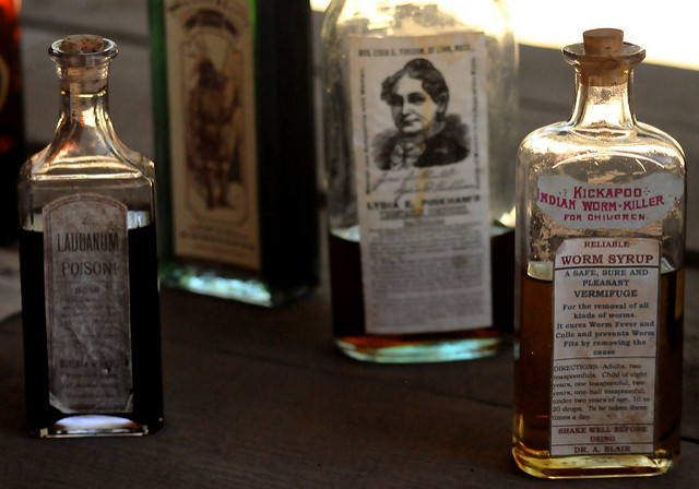 Bottles of famous elixirs