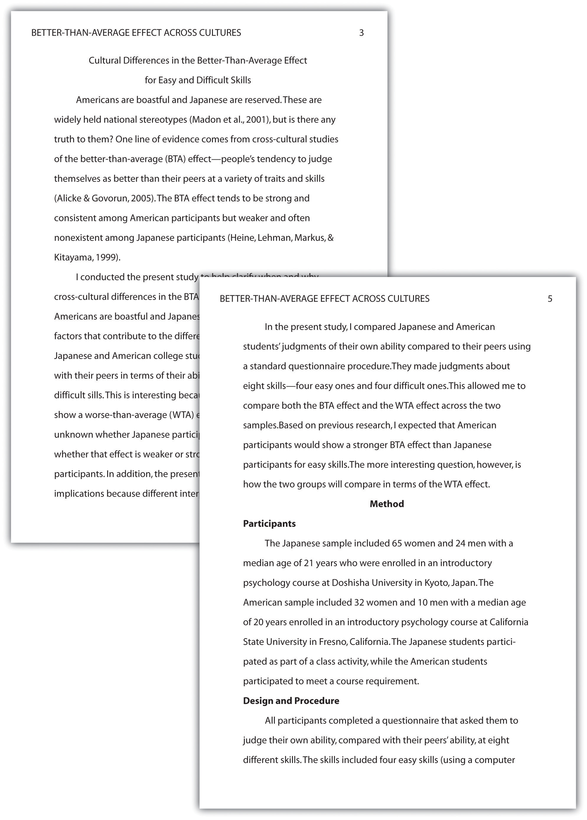 major sections of a research report used in counseling research