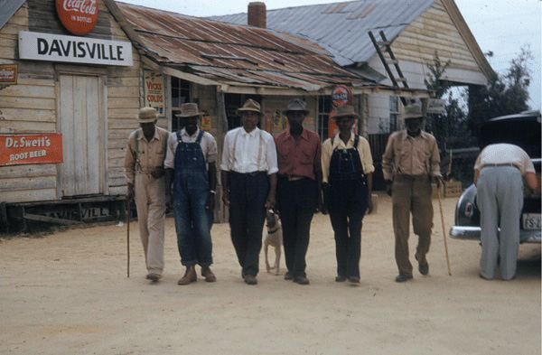 A line of African American men in Tuskeee