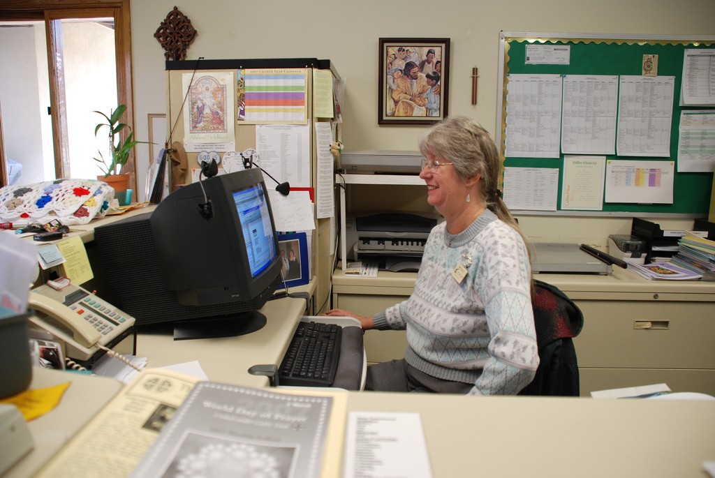 A woman doing some clerical work