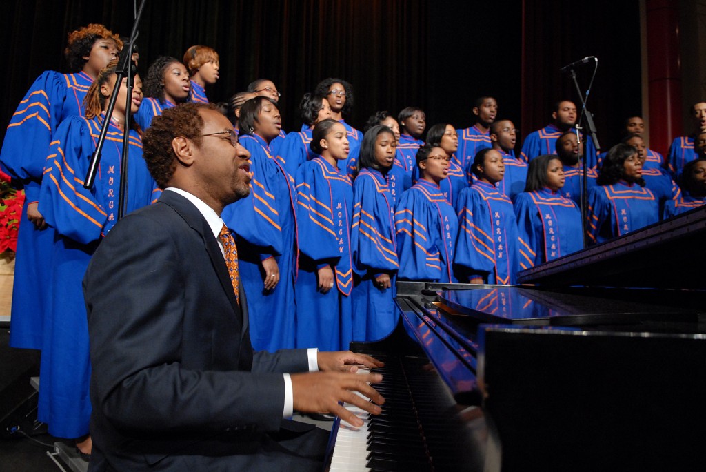 A church choir singing