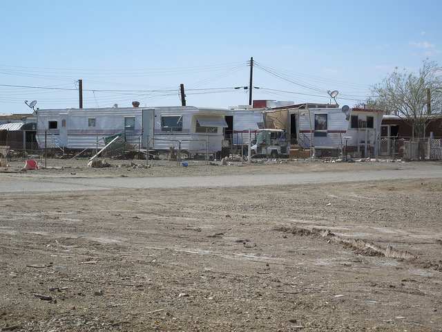 An array of trailer homes