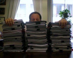 A stack of papers ready to be reviewed