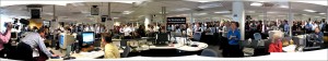 A panorama of the Washington Post Newsroom