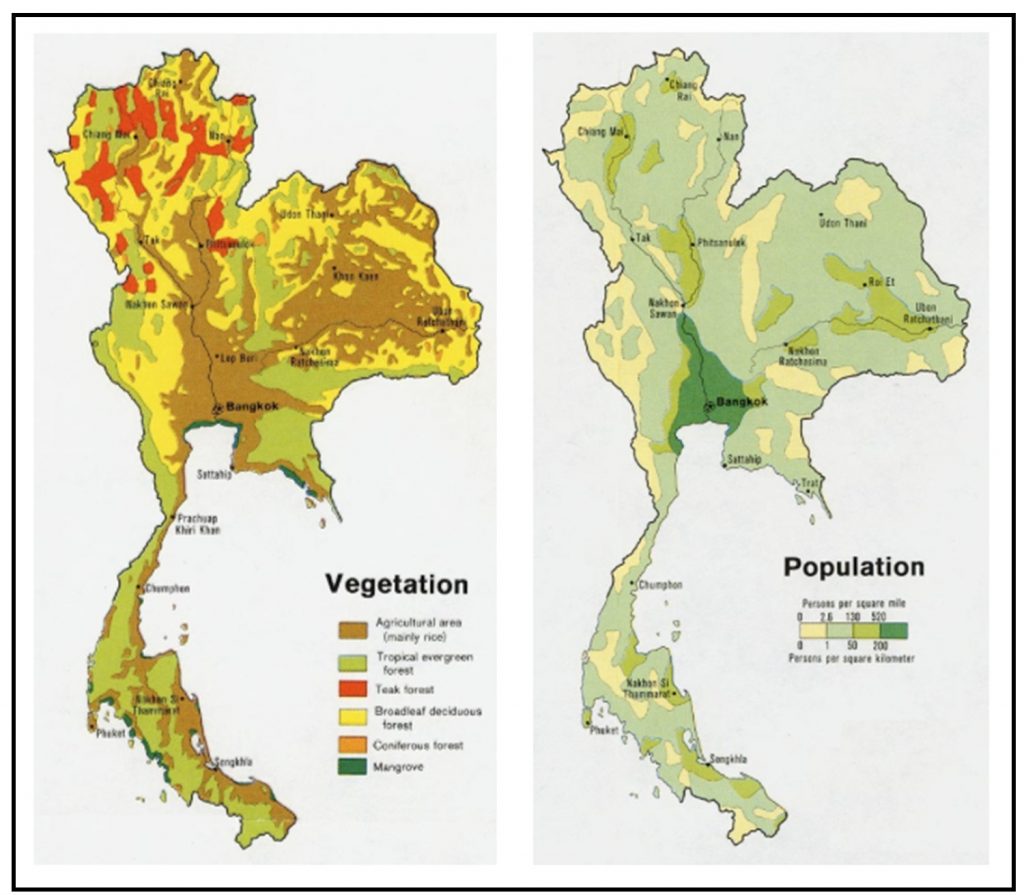 Thematic maps of Thailand