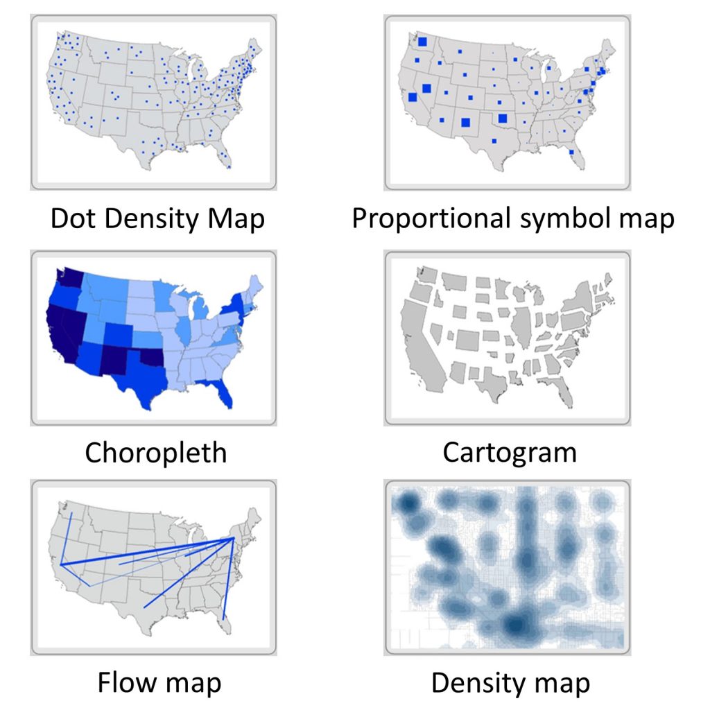 types of maps grid map usa