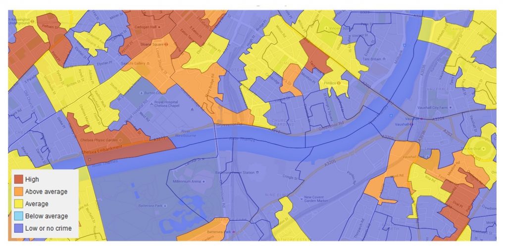 Burglaries by area