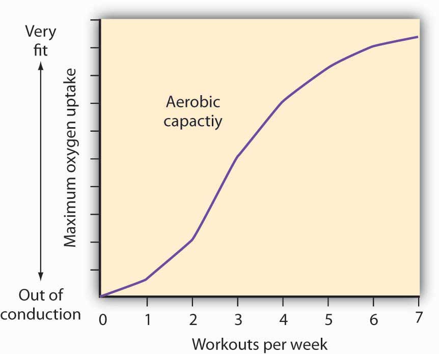 Workouts per wekk, maximum oxygen uptake