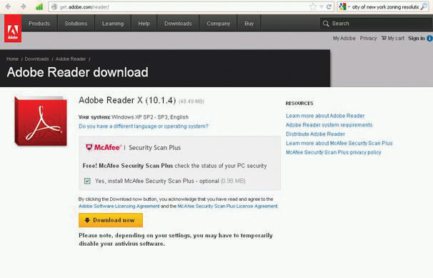 Adobe Reader Download Page