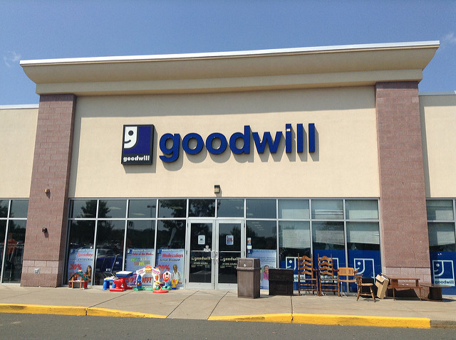 Photo of the front of a Goodwill store