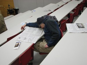 Student sleeping in class