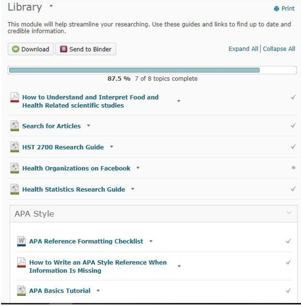 Library Module for HST 2700