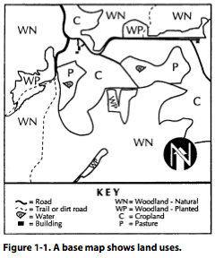 Figure 1-1. A base map shows land uses.