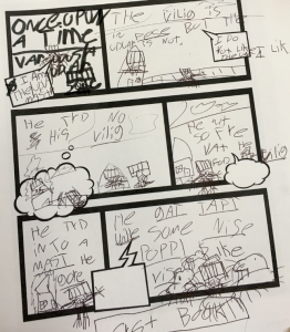 Child made comic titled: Once upon a time