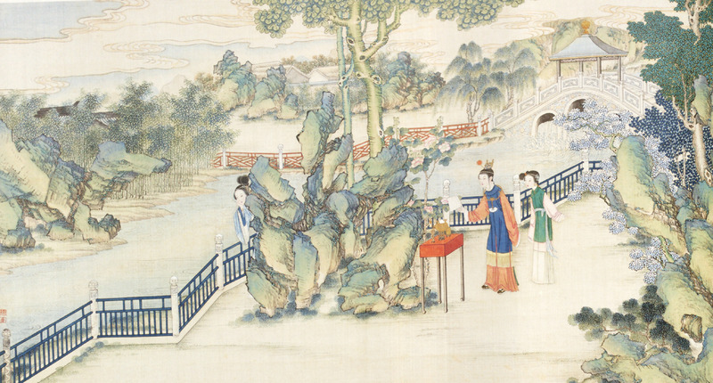 Sun Wen painting: Baoyu offers sacrifice to Hibiscus spirit
