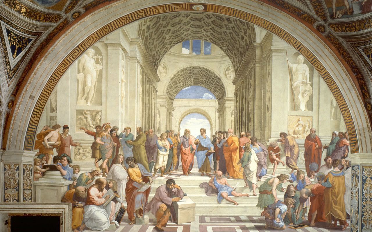 affaello Sanzio de Urbino (Raphael), "The School of Athens" (1509-1511)