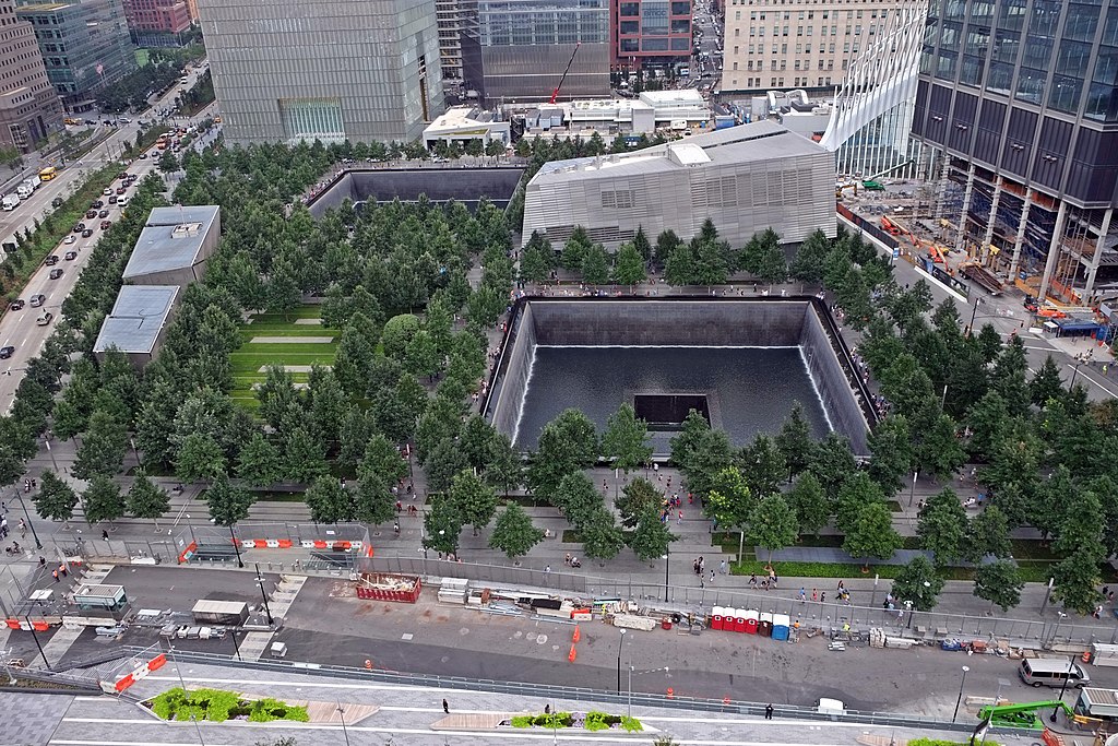 Footprint of the 9/11 memorial in NYC