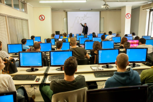 Computer lab with students