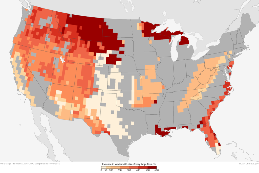 Map of future fire risk