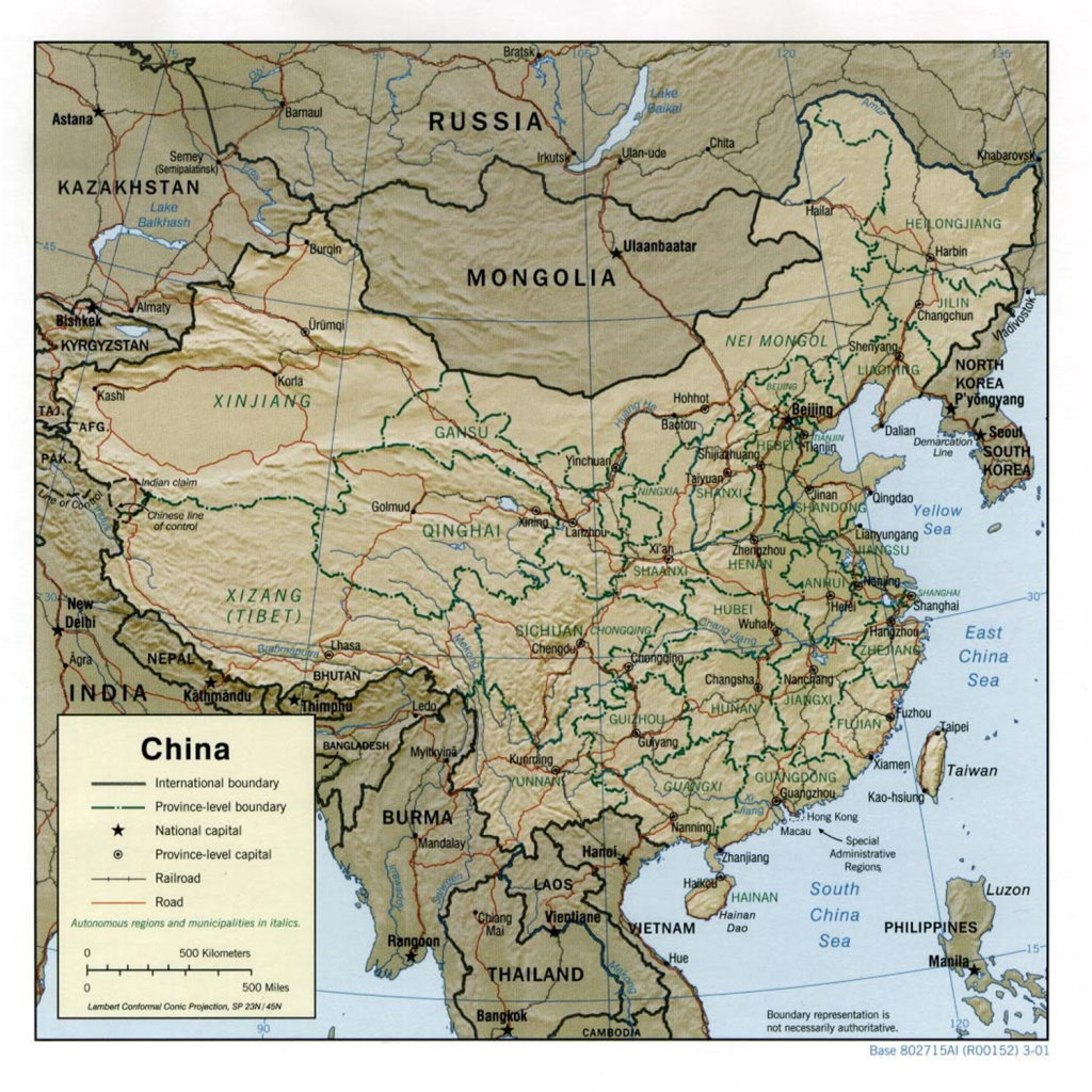 Reference map of China