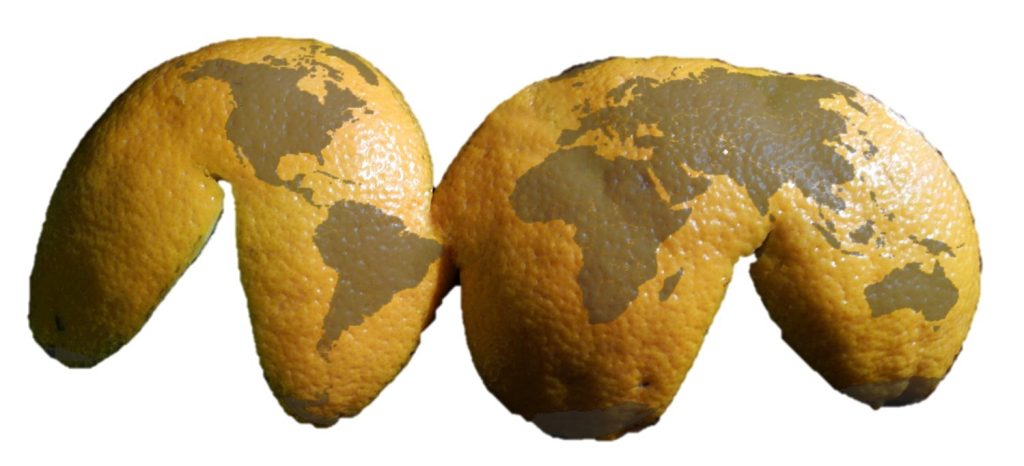 Flattened orange peel