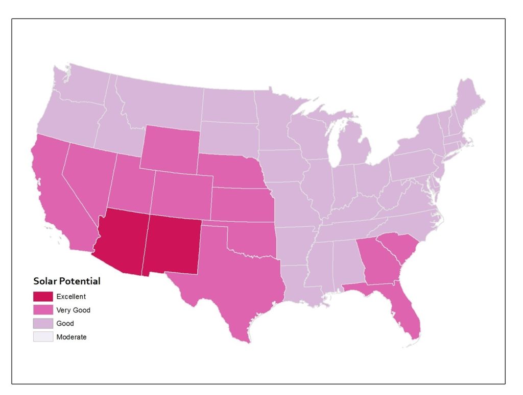 Solar potential by state