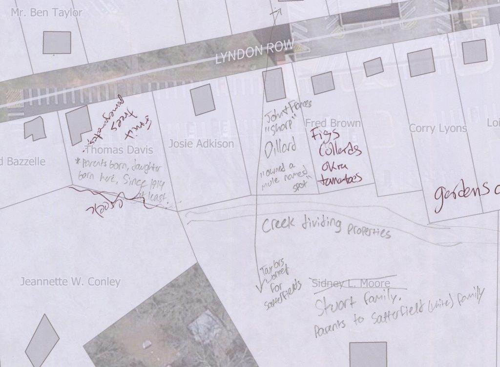 Figure of a map with sketched annotations
