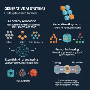 Google Gemini-generated infographic of how AI systems work. It is riddled with spelling errors
