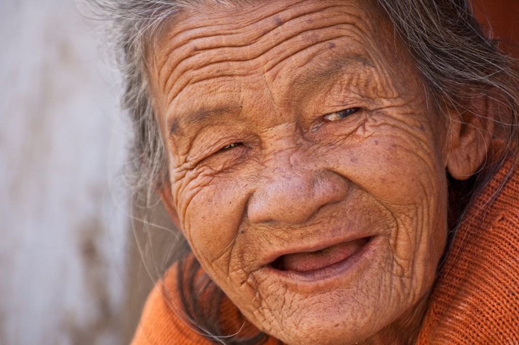 A happy old woman