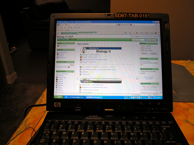 A laptop being utilized for an online course